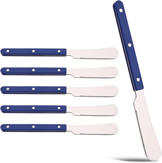 6-Piece Vintage 8.27-inch Dinner Knife Set Silverware Set BRIIEC Stainless by BRIIEC