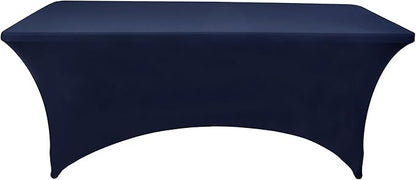 2-Pack 4ft Spandex Table Covers for Rectangular Folding Tables - Wrinkle Resistant Stretch Tight Table Cloths - Ultimate Fitted Table Protector for Parties, Banquet, and Wedding