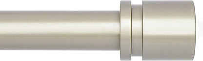 Curtain Rods for Windows 16 to 200 Inches Adjustable Length 1 Inch Diameter Window Curtain Rod with Aluminium End Cap, Brushed Nickel