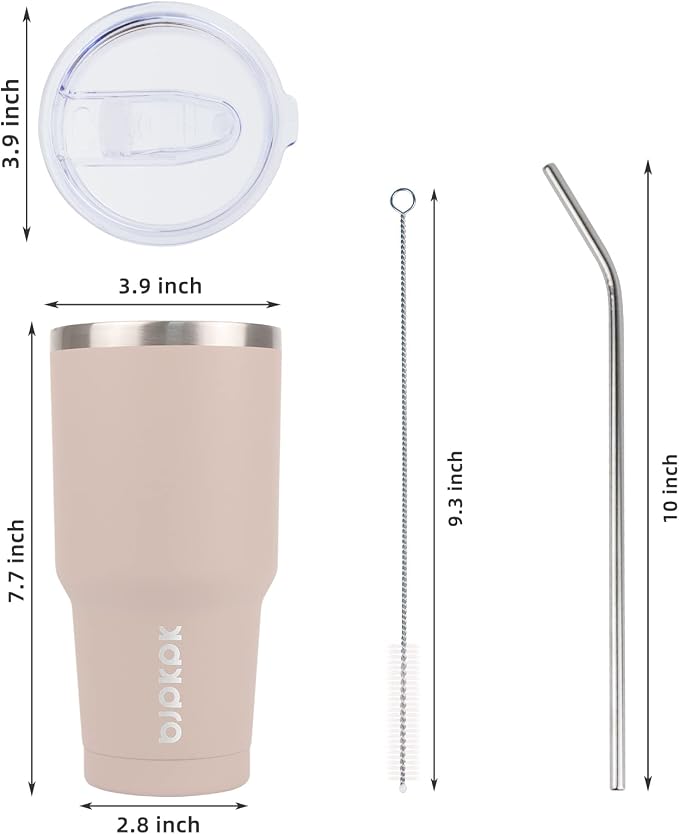 BJPKPK 30 oz Tumbler with Lid and Straw, Insulated Stainless Steel Cup | Double - Image 3