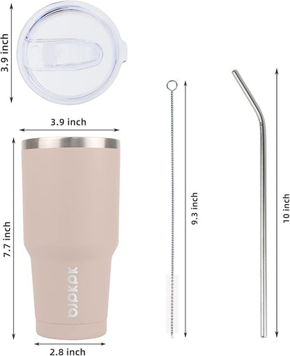 BJPKPK 30 oz Tumbler with Lid and Straw, Insulated Stainless Steel Cup | Double - Image 3