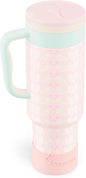 40 oz Insulated Tumbler with Handle and Push-Button Straw Lid, Stainless Steel by Coquella
