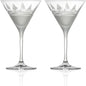 Rolf Glass Regatta 10oz Martini Cocktail Glass | Set of 2 Lead-Free Glasses | Proudly Made in the USA | Engraved Martini Glasses | Nautical Sailboat Design
