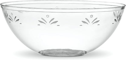 PLASTICPRO Disposable Round Serving Bowls, Party Snack or Salad Bowl, Small, Plastic Crystal Clear Pack of 8