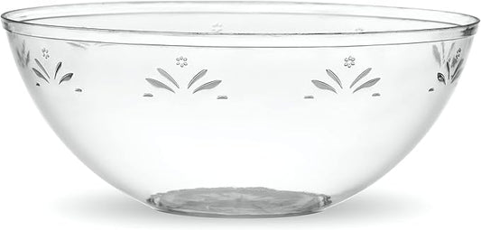PLASTICPRO Disposable Round Serving Bowls, Party Snack or Salad Bowl, Small, Plastic Crystal Clear Pack of 8