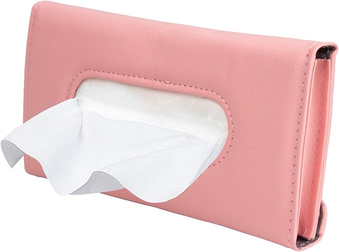 Carstuus Pink Sun Visor Car Tissue Holder, Cute Car Accessories by Carstuus