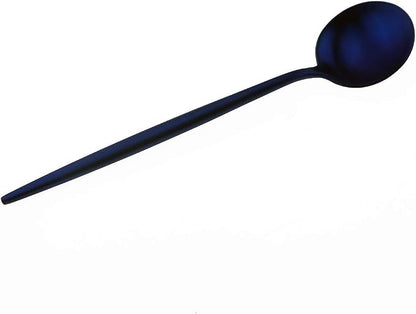 Matte Blue Gugrida 5-Piece 18/10 Stainless Steel Silverware Set, Satin Finish - Image 8