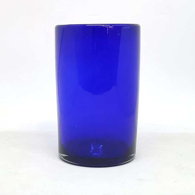 Solid Cobalt Blue 14 oz Drinking Glasses, Recycled Glass, Toxin-Free - Image 3