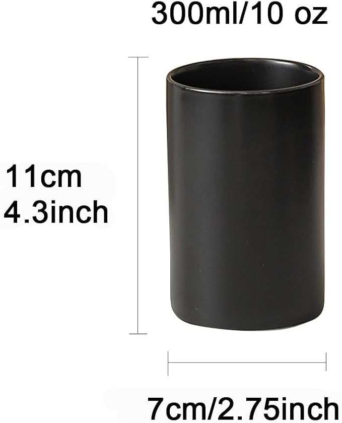 Japanese Minimalist Black and White Style Handleless Straight Ceramic Mug - Image 2