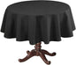 H.VERSAILTEX Linen Textured Table Cloths Round 60 Inch Premium Solid Tablecloth Spill-Proof Waterproof Table Cover for Dining Buffet Feature Extra Soft and Thick Fabric Wrinkle Free, Black