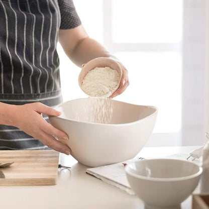 DOWAN Large Mixing Bowls, Ceramic Serving Bowls, 3.2 Quart Deep Salad Bowls - Image 5