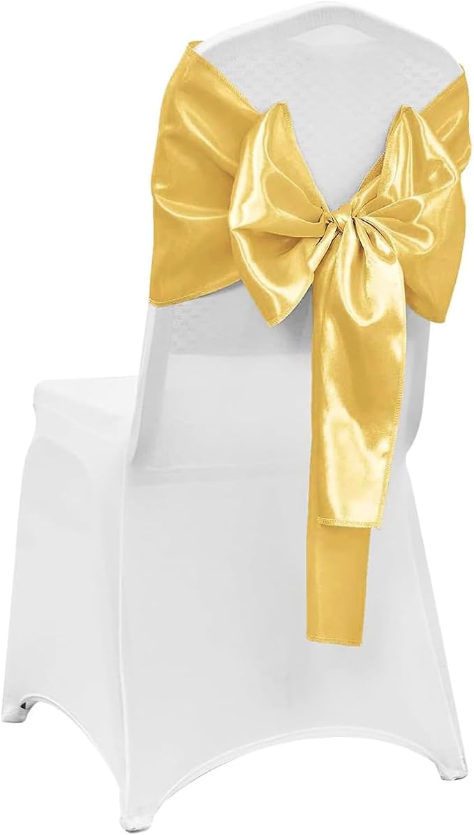 10-Pack Gold Satin Table Runner 12 x 108 Inch Long Fuchsia Bright and Smooth - Image 6
