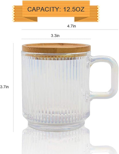 Lysenn Clear Glass Mug with Lid, Premium Glass Coffee Mug, 12 oz Tea Cup | - Image 6
