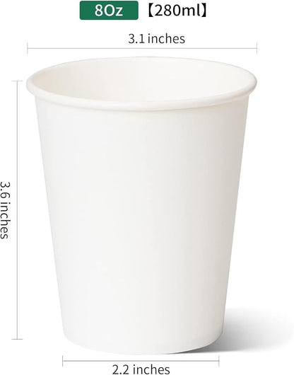RACETOP 8 oz Disposable Paper Coffee Cups, 300 Pack | Leak-proof Paper - Image 6
