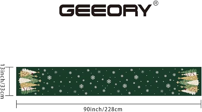 Christmas Table Runner 13x90 Inch, Xmas Trees Snowflakes Holiday Decorative - Image 6