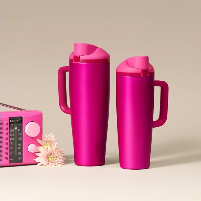 Owala FreeSip Tumbler Stainless Steel Water Bottle 40 oz Read My Lips | - Image 8
