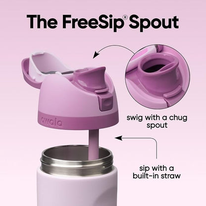 Owala FreeSip Kids Stainless Steel Water Bottle 16 oz Lilac You A lot - Image 2