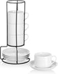 Cappuccino Cups Set of 4, 8oz Stackable Coffee Cups Set by MEICHU