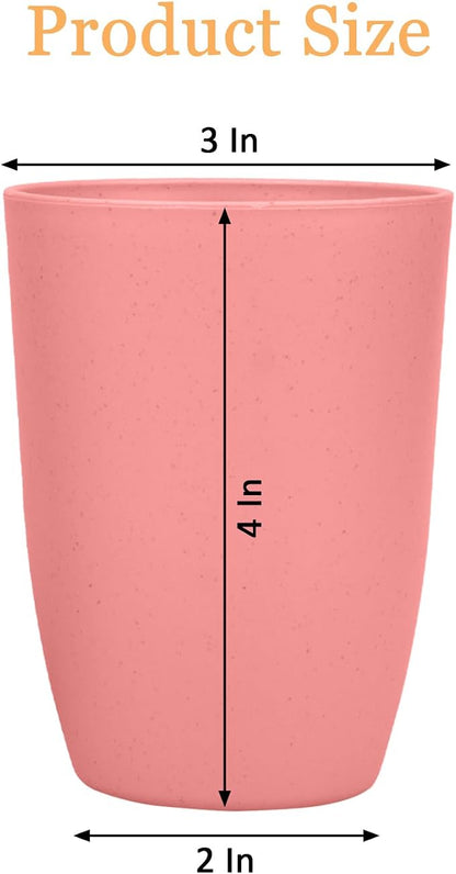 4Pcs Wheat Straw Cups, Unbreakable Drinking Cup, Reusable Cups | 12 oz - Image 2