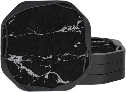 UMIRRO Absorbent Felt & Silicone Drink Coasters Set of 4, Non-Slip & Non-Stick by Umirro