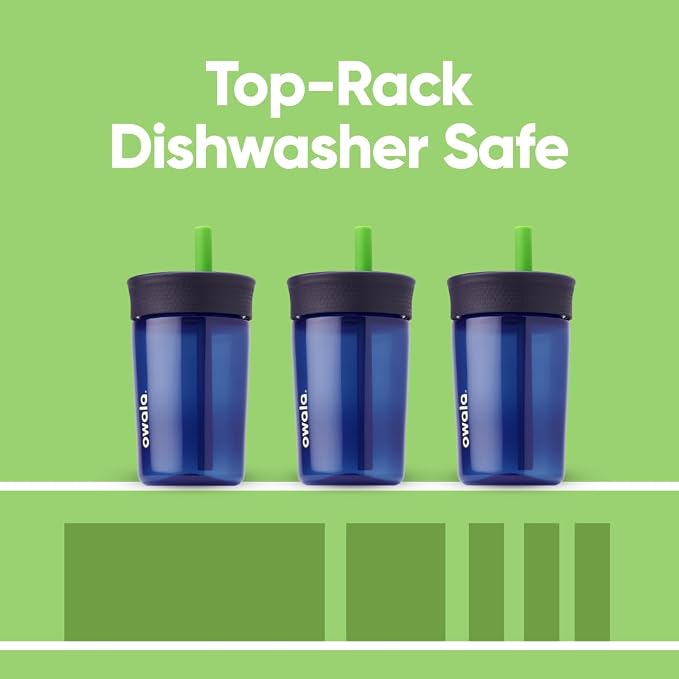 Owala Tumbler Kids Plastic Water Bottle 15 oz Home Base | Spill-Resistant Lid | - Image 5