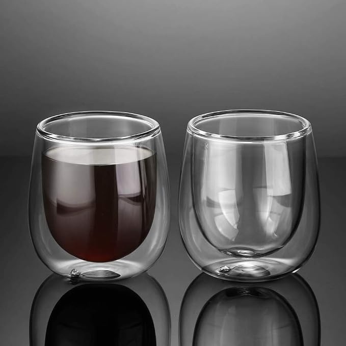 glastal Espresso Cups Set of 6, Double Walled Glass Coffee Cups 4oz - Image 8