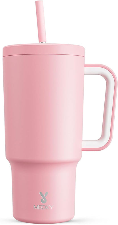 Meoky 30 oz Tumbler with Handle, Tumbler with Lid and Straw, Insulated by MEOKY