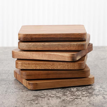 WLWNWFT Acacia Wood Coasters Square - Image 2