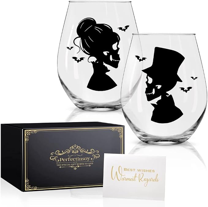 Perfectinsoy Skull Wine Glass 2 Piece by Perfectinsoy