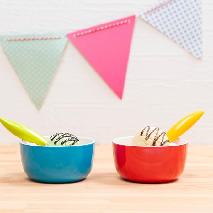 Set of 6 Small ColorPop Melamine Bowls, 4.5" 14.3 OZ, Bright and Versatile - Image 5