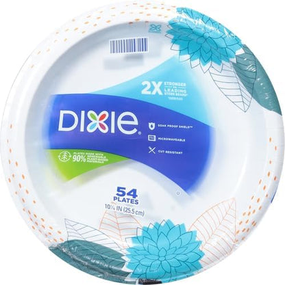 Dixie Large Paper Plates, 10 Inch, 2X Stronger*, Microwave-Safe, Soak-Proof - Image 2