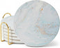 Ceramic Marble Coasters Set of 6, Absorbent Drink Coasters by ilohaus