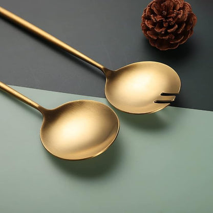 Salad Servers, Spoon and Fork Set 11.41 inch, 18/10 Stainless Steel Salad - Image 8