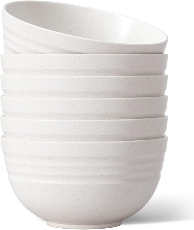 【NOT CERAMIC】Unbreakable Cereal Bowls, 25 OZ Wheat Straw Bowls Microwave and by Homestockplus