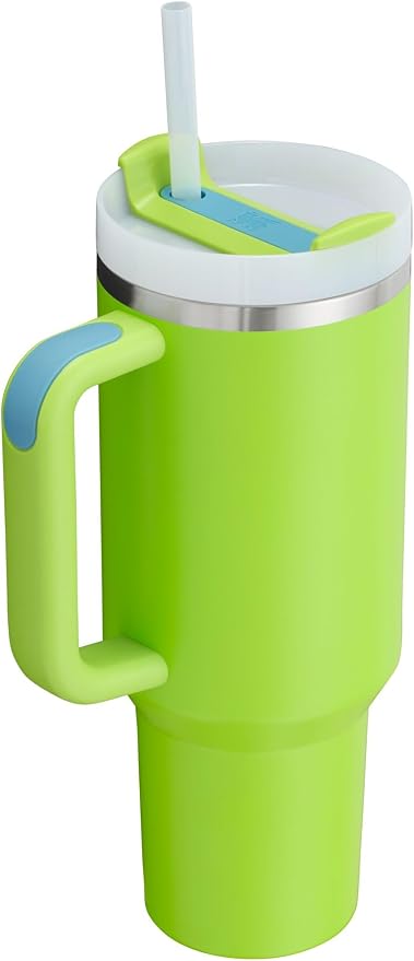STANLEY Quencher H2.0 Flow State Tumbler, 40 oz, Bright Lime | Handle and Straw - Image 3