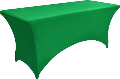 6-Pack 6ft Spandex Table Covers for Rectangle Standard Folding Tables - Wrinkle Resistant Stretch Tablecloths - Ultimate Fitted Table Protector for Parties, Trade Shows, Wedding