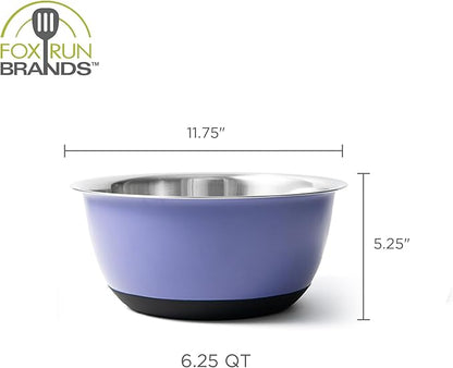 Fox Run Stainless Steel Mixing Bowl, 6.25 Quart Purple Mixing Bowl | Non-Skid - Image 7
