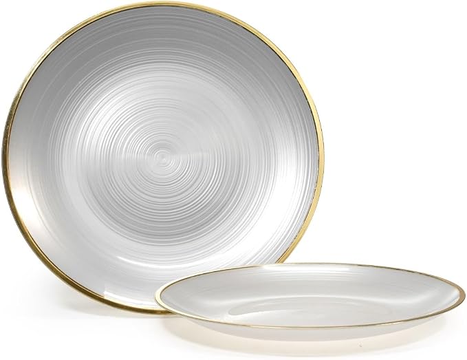 " OCCASIONS " 200pcs set-Wedding Party Disposable Plastic Plate Set -25 x 10'' - Image 3