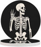 Human Skeleton Posing Drink Coaster for Tabletop Protection Happy Skeleton Rock Skull Non-Slip Cups Place Mats Home Decor Diatomite Material for Men Women