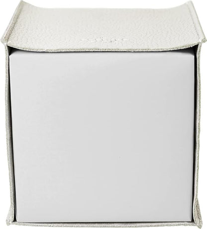 Carrotez Tissue Box Cover, Refined Modern PU Leather Square Holder - Decorative Holder/Organizer for Bathroom Vanity Countertop, Night Stands, Office Desk & Car 5"X5"X5" White