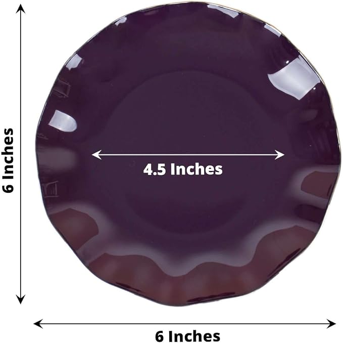 Efavormart 10 Pack | Purple 6" Round Plastic Dessert Salad Plates, Disposable - Image 3