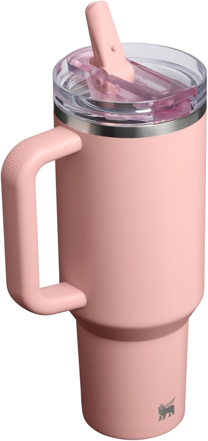 STANLEY Quencher ProTour Flipstraw Tumbler, 40 oz, Peach Rose | Built-In Straw - Image 3