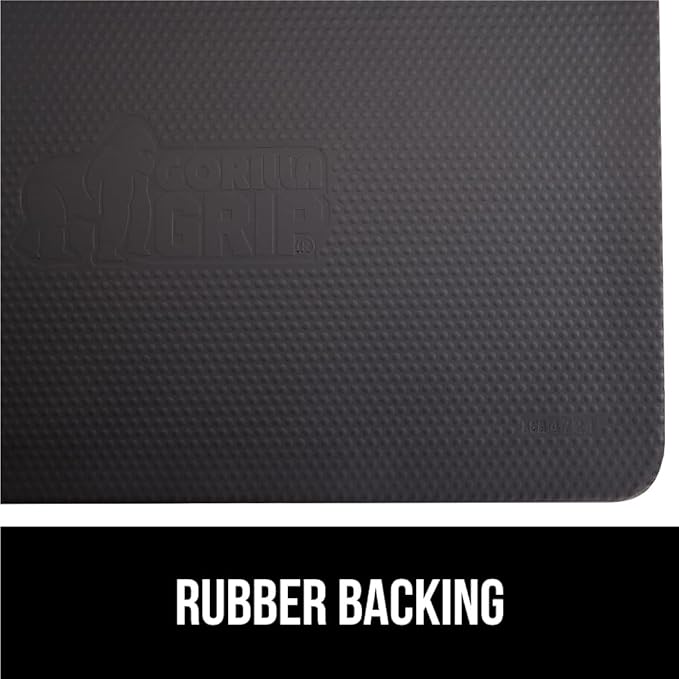 GORILLA GRIP Comfortable Cushioned Kitchen Mats for Floor, 48x20, Waterproof and Stain Resistant Soft Top, 3/4 Inch Thick Ergonomic Standing Desk Anti Fatigue Mat, Foam Supports Ankles and Feet, Grey