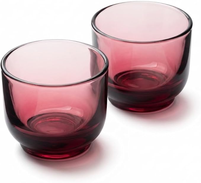 Fellow Pirch Cortado Cups 4.5 oz, Soda Lime Glass Garnet | Curved Interior by Unknown