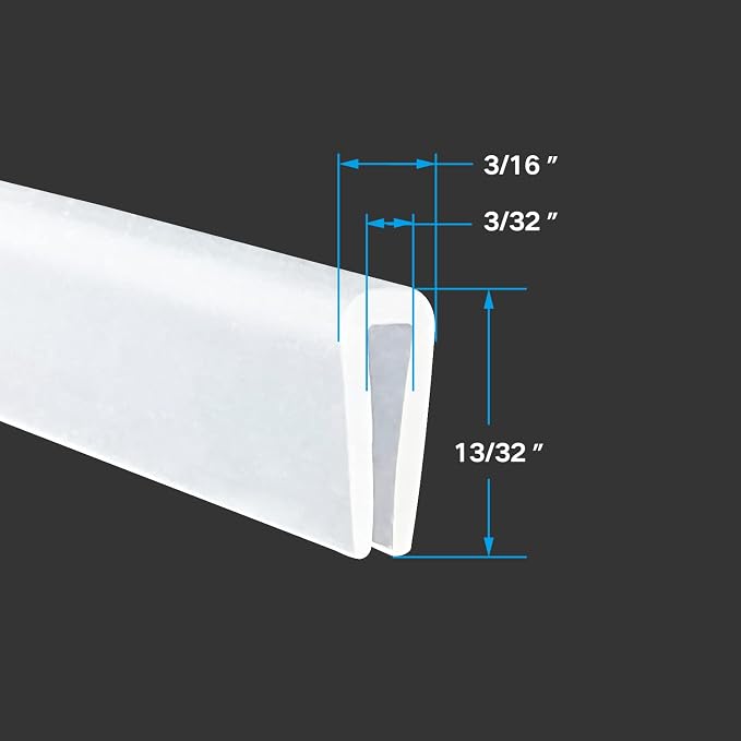 Clear Rubber Edge Trim，U Channel Silicone Rubber Edge Trim, 3/32" Slot - Image 2