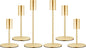 Set of 6 French Gold Taper Candle Holders Candlestick Holders, Decor Candle Stick Candle Holder for Table or Mantel Centerpiece, Wedding, Dinning, Party Home Decor