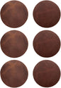 Real Natural Grain Leather Coasters – Durable Non-Slip Distressed Design, Set of 6 for Table Protection in Home, Office, Kitchen, and Bar (Mocha)