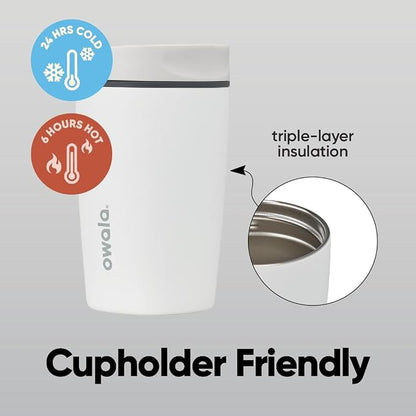 Owala SmoothSip Slider Insulated Stainless Steel Coffee Tumbler, Reusable Iced - Image 3