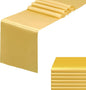 Gold Table Runners, 12x108 Inches, 6 Pack | Satin, Silk and Smooth Fabric by HMQIANG
