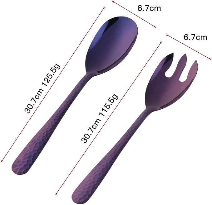 Salad Spoon and Fork Set, 12 Inch Stainless Steel Salad Server, Dishwasher Safe - Image 7